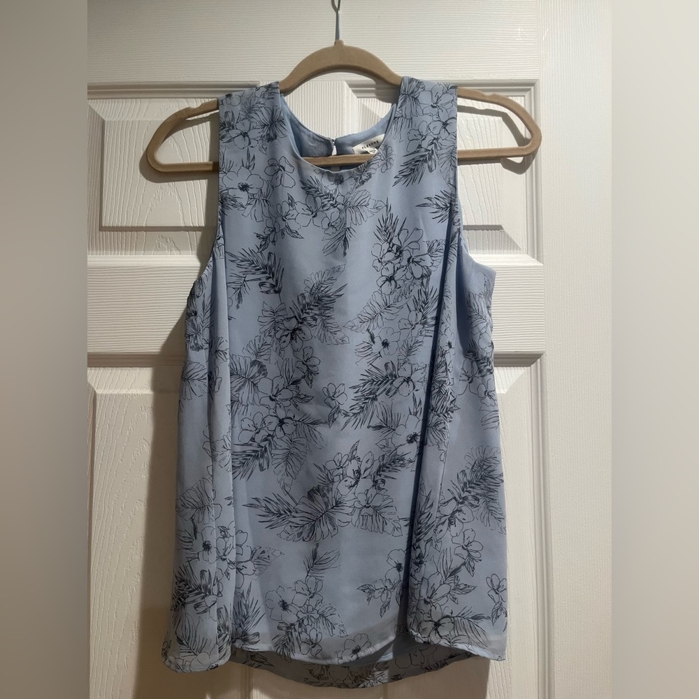 Pleione sleeveless blouse.  Light blue.  Wore once.  Size XS